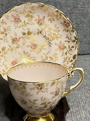Buy TUSCAN Fine English Bone China Tea Cup Saucer Set Pink Gold Floral 8606H Du Rose • 53.10£