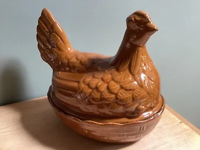 Buy Moira Pottery Egg Storage Ceramic Chicken Hen On Nest Stoneware Basket Vintage • 12.90£