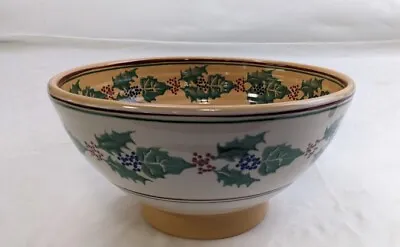 Buy Nicholas Mosse Irish Pottery Footed 11  Mixing Bowl  Holly & Ivy Christmas MINT • 253.57£