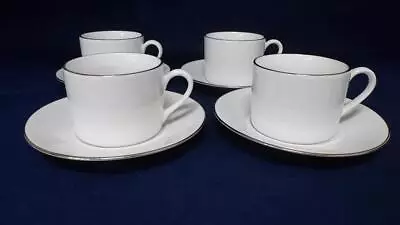 Buy ROYAL WORCESTER CLASSIC PLATINUM CUPS & SAUCERS X 4 - EXCELLENT - 1St QUALITY • 16£