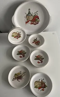 Buy Vintage Willsgrove Ware Pottery Dish With 6 Small Dishes  Retro Hors D’Oeuvres • 12£