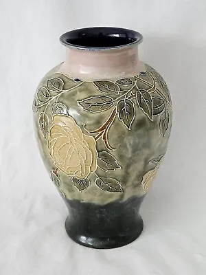 Buy A Royal Doulton Stoneware Vase, Decorated With Roses, Signed By Bessie Newbery • 148£