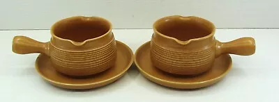 Buy 2 X Denby / Langley Canterbury Double Pouring Gravy Jug / Sauce Boat & Saucer's • 17.95£
