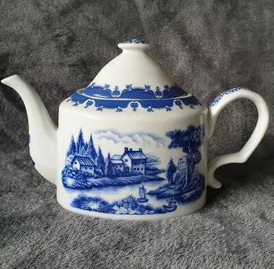 Buy Regency Fine Arts Ornamental Mini Teapot Blue & White China Country Scene H4.25  • 9.95£