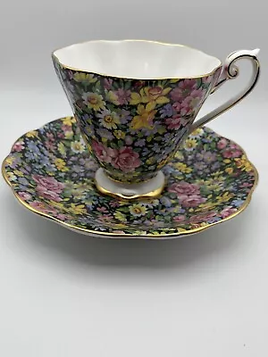 Buy Vintage Royal Standard England Bone China Footed Cup & Saucer Floral Chintz 1810 • 33.36£