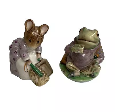 Buy Beatrix Potter Beswick Figurines Mr Jeremy Fisher And Hunca Munca Sweeping. • 29.99£