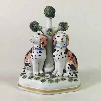 Buy Antique 18th Century Staffordshire Porcelain Dalmatian Spaniel Pair Dog Figurine • 29£