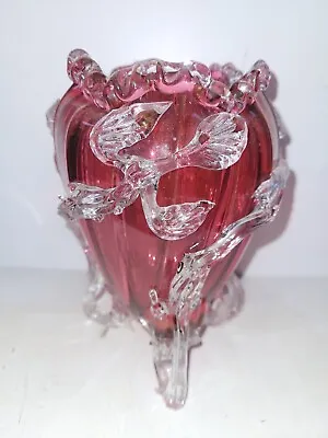 Buy Victorian Cranberry Glass Vase B5 • 145£