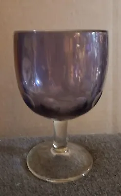 Buy Vintage Purple Thumbprint Goblet Wine Glass 6   Ht 4  Width Thick Glass Retro • 12.28£