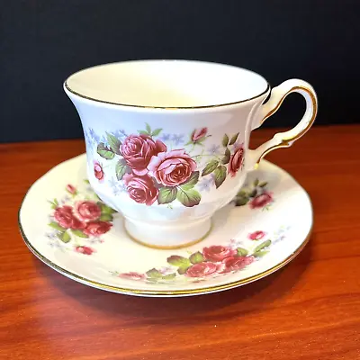 Buy Queen Anne Bone China Teacup And Saucer Roses On Vine Floral Made In England • 11.38£