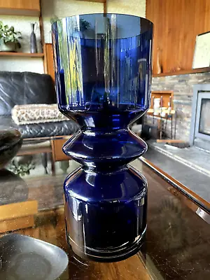 Buy Vintage 1970s Large 11 Inch Riihimaki Vase 1472 In Cobalt Blue By Tamara Aladin • 60£