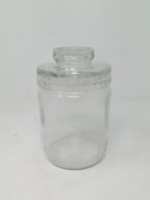 Buy Vintage Clear Glass Large Storage Jar W/ Cut Glass Lid • 9.99£