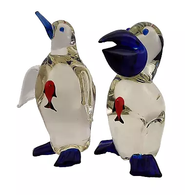 Buy Art Glass Penguin W/Fish In Belly Figure Sculpture Sticker Made In Murano Italy • 115.08£