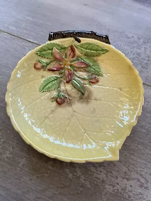 Buy Carlton Ware Made In England Yellow Candy Dish Green Leaf • 12.56£