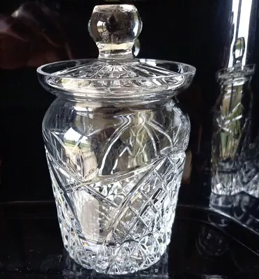 Buy Vintage (1771-1971)TYRONE Irish Crystal Cut Glass Jam Condiment Jar W/Lid Signed • 15£