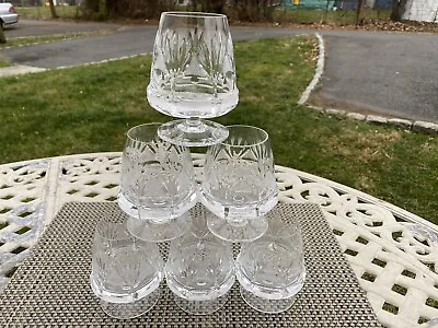 Buy Excellent 6 Tyrone ? Ireland Cut Crystal Cognac  Glasses Snifters 8 Oz • 333.90£