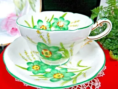 Buy Royal PARAGON Tea Cup And Saucer Jonquil Pattern Painted Beaded Teacup 1930s • 46.08£