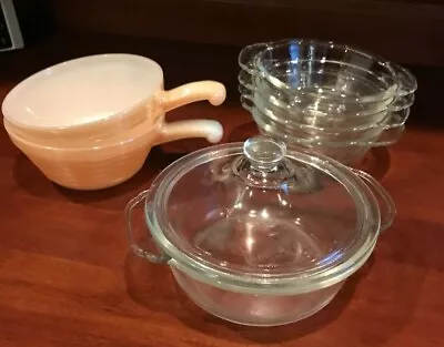 Buy LOT Of 7 Vintage FIRE KING Casserole, Handled Bowl And Lidded Casserole • 14.34£