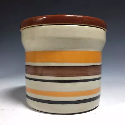 Buy Vintage Retro DENBY Pottery Brown & Orange Striped Storage Jar • 14.95£