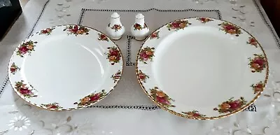 Buy Royal Albert Old Country Roses Two Meat/serving Dishes Salt And Pepper Pots 1962 • 2£