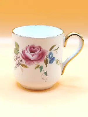 Buy Shelley Vintage Miniature Cup. Cream Background With Pink Roses & Other Flowers. • 5.99£