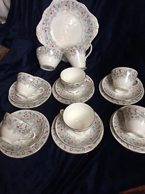 Buy Royal Grafton Fine English Bone China,Art Deco  Montilla  Cups Saucers Tea Set • 42£