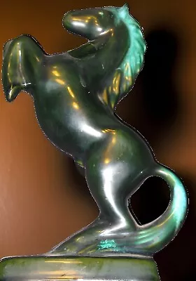 Buy Vintage-Blue Mountain Pottery REARING GREEN GLAZED HORSE Figurine Bookend 9  • 11.52£