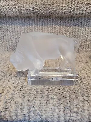 Buy Vintage Lalique France Crystal Glass Buffalo Bison Figure Paperweight Frosted • 86.31£