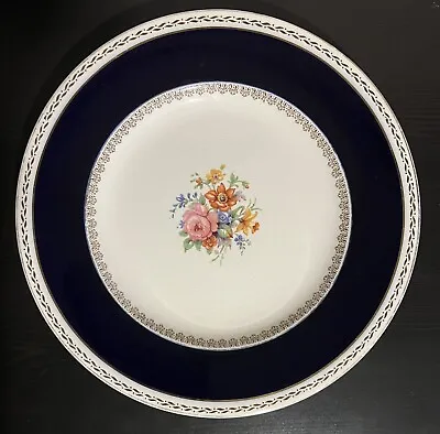 Buy Beautiful Vintage Crown Ducal Empress Dinner Plate, Cobalt Blue England C. 1930s • 18.03£