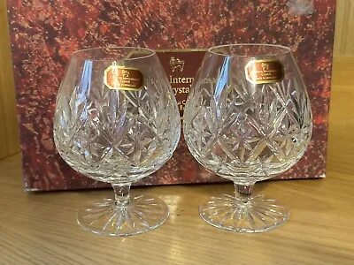 Buy Royal Doulton Crystal  A Pair Of Brandy Balloons In The Saturn Pattern • 29.99£