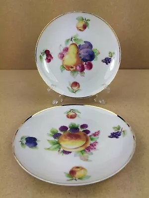 Buy 2 Bavarian Hand Painted Plates With Fruit 6 1/4'' • 8.50£