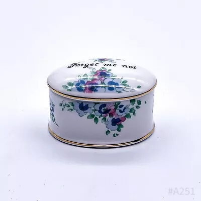 Buy Staffordshire England   Forget Me Not   Fine Bone China Crown Porcelain Lid Box • 38.03£