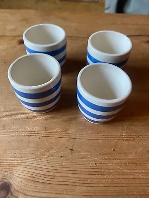 Buy Vintage Cornish Ware 4 Blue And White Egg Cups • 19.99£