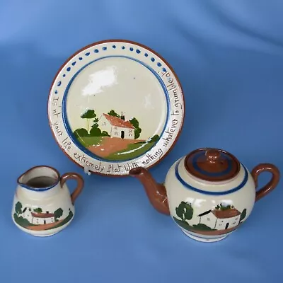 Buy Vintage Torquay Or Devon Motto Ware Plate, Teapot & Jug • 20£
