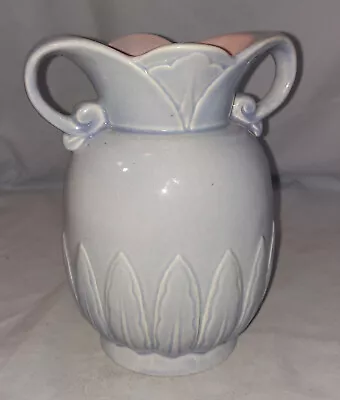 Buy Vintage Red Wing Pottery #930 Double Handled Blue & Pink Interior Lotus Urn Vase • 40.34£