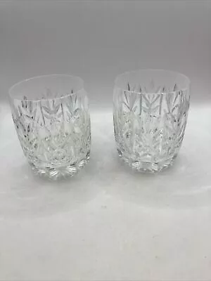 Buy 2 Cut GLASS Crystal Whiskey  Glasses. Heavy Weight • 12£