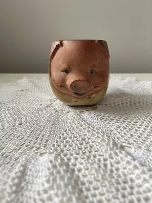 Buy Vintage 1970's 3D Stoneware Ceramic Pottery Smiling Pig Mug-Too Cute 3.25” H • 11.38£