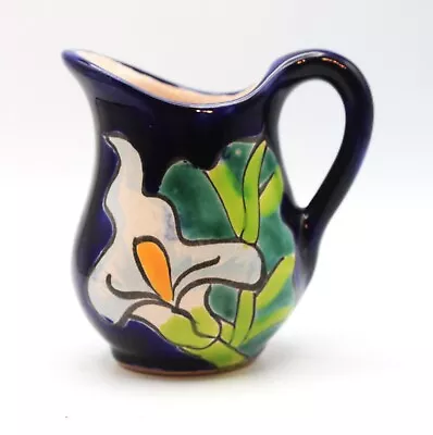 Buy Mexican Talavera Pottery Folk Art Calla Lily Mini Pitcher/Creamer • 14.22£