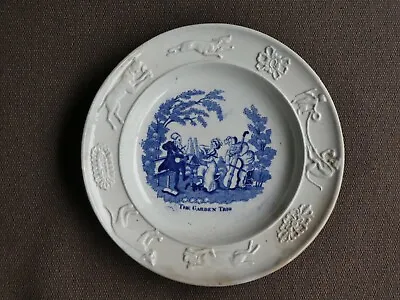 Buy Antique Pearlware Childs Plate C1830 THE GARDEN TRIO • 55£