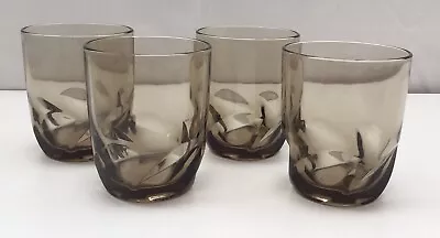 Buy Set Of Four Vintage Smoked Glass Tumblers Drinking Glasses- Luminary France 70s • 11.49£