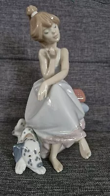 Buy Lladro Chit-chat Girl Figure With Dalamtian Dog • 24.99£