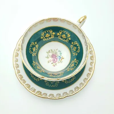 Buy Staffordshire Sutherland Fine Bone China Green Coffee Cup Saucer Plate England  • 33.12£
