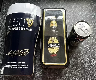 Buy Guinness Collectors Tins, Can, Glasses Commemorative 250 Years Special Ed • 29.99£
