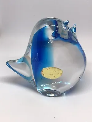 Buy Large Art Glass BIRD PAPERWEIGHT Two Birds Joined Clear And Blue Rare • 4.99£