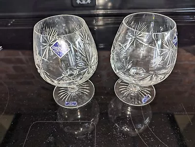 Buy Pair Of Edinburgh Crystal Brandy Glasses With Eagle Logo • 20£