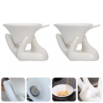 Buy  2 Sets Porcelain Tea Fittings Chinese Kongfu Ceremony Utensils Strainer Leak • 10.57£