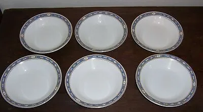 Buy 6 Berry Dessert Bowl - W. H. Grindley England China - Ross Blue Floral Band (#1) • 15.13£