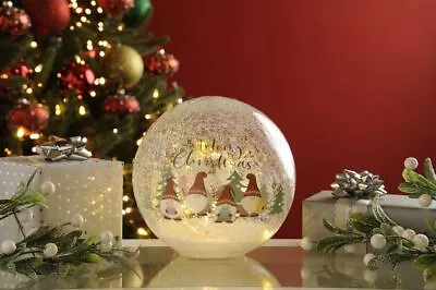 Buy Christmas Globe Crackle Effect Gonks Ball Glass Battery Operated Festive • 24.99£