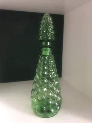 Buy Empoli Italian Green Bubble Glass Decorative 'Genie' Bottle Large • 21.99£