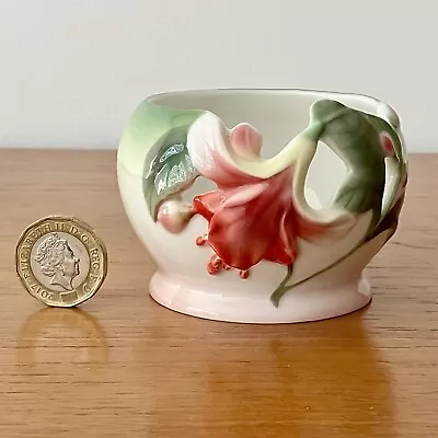 Buy Vintage Franz Porcelain Fushia Flower 3d Posy Vase 6 Cm High • 35£